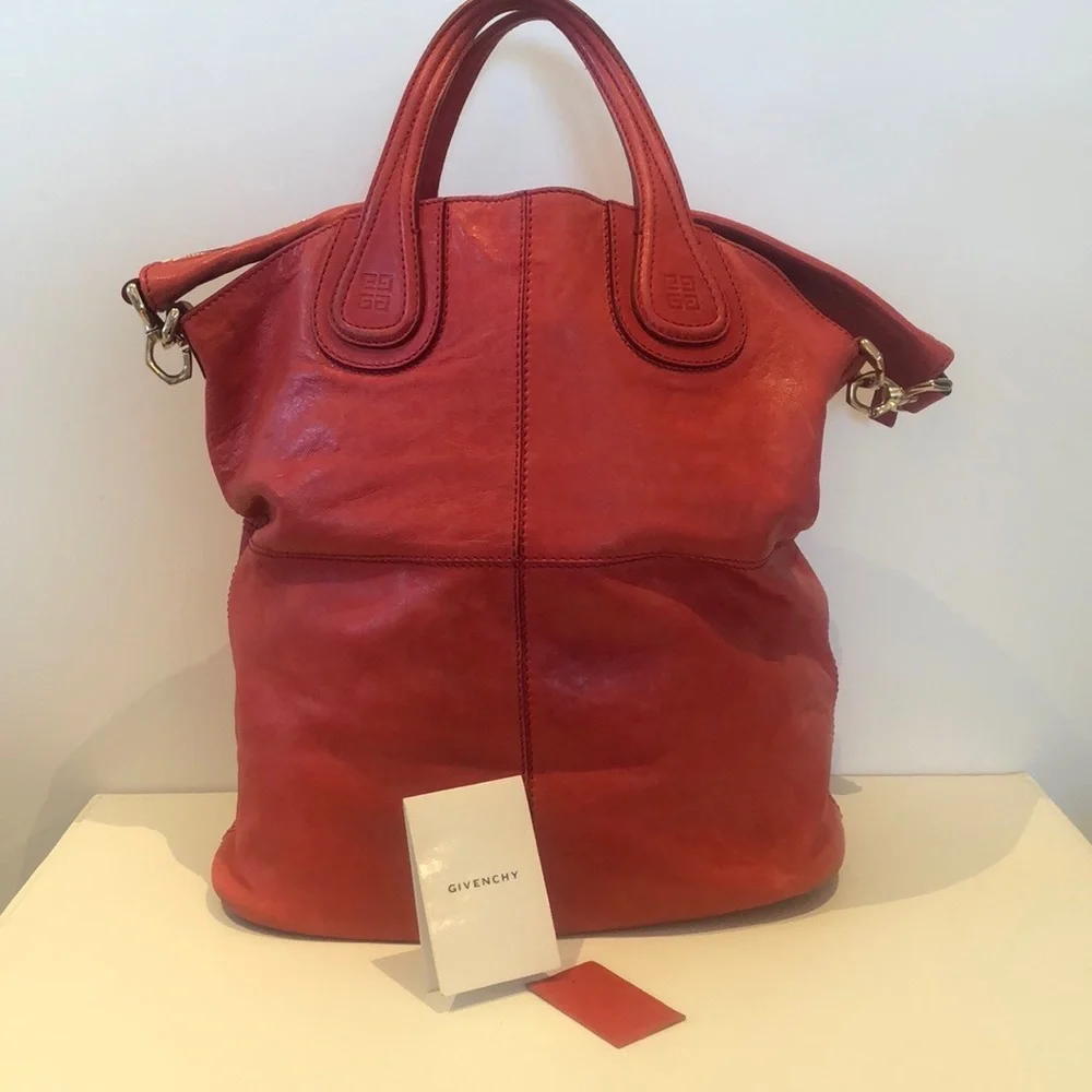 ๐HPx2๐ Red Givenchy Nightingale Pandora XL Tote Satchel - Picture 1 of 12